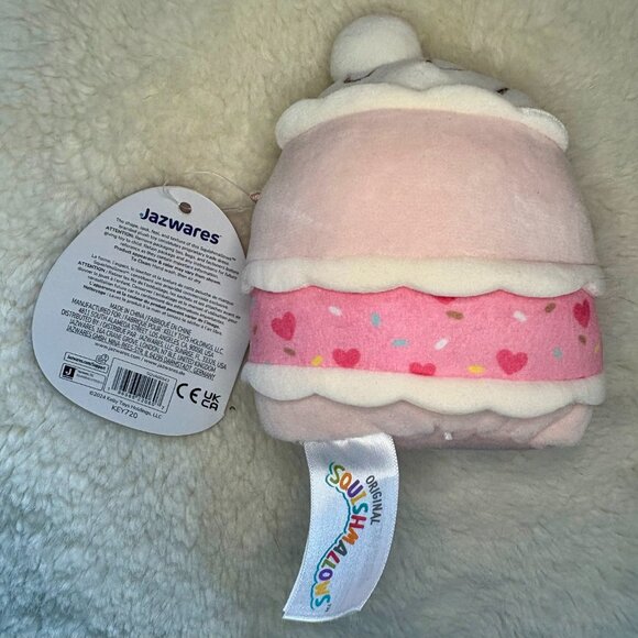 NWT Brinya the Cake 5 inch Squishmallow with Heart Sprinkles- Valentine's Day - Picture 2 of 3